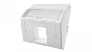Adapter keystone pojedynczy wypukły kątowy 2M 45x45 (+ pole opisowe) biały Alantec