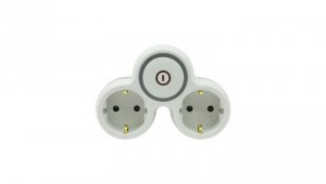 Rozgałęźnik wtyczkowy dwukrotny z włącznikiem z/u schuko R-21BWS/S/B W-72003