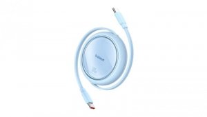 Kabel wysuwany Baseus Free2Draw Mini USB-C - USB-C 100W 1m - niebieski