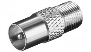 Adapter F: Gniazdo F Wtyk do kabla koncentrycznego - Połączenie, materiał obudowy cynk
