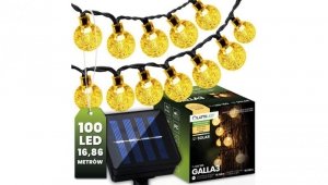 Girlanda Solarna Ogrodowa Lampki Solarne 100x Żarówka LED Kulki na Balkon 16m 3000K GALLA3 LUMILED