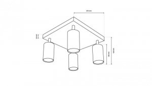 Lampa Sufitowa Plafon SPOT TUBA Reflektor Oprawa Halogenowa 4x GU10 TABULA LUMILED
