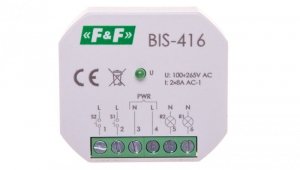 Przekaźnik impulsowy dwukanałowy 8A 2Z 230V AC BIS-416