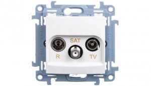 Simon 10 Gniazdo antenowe R-TV-SAT końcowe białe IP20 CASK.01/11