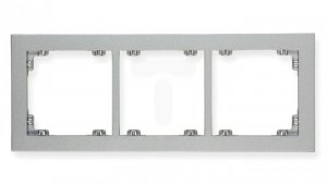 DECO Ramka potrójna srebrny metalik 7DR-3