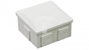 Puszka n/t hermetyczna 80x80x40 klik 6 dławików(kwadrat) IP44 biała S-BOX 036B