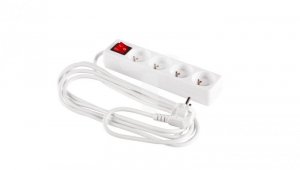 Przedłużacz z wyłącznikiem 4-gniazda z/u 3m /H05VV-F 3G1/ biały PM-ZW-4G-30
