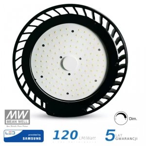 Oprawa V-TAC LED High Bay SAMSUNG CHIP 100W 120st 120Lm/W 1-10V VT-9-114 5000K 12000lm 5 Lat Gwarancji