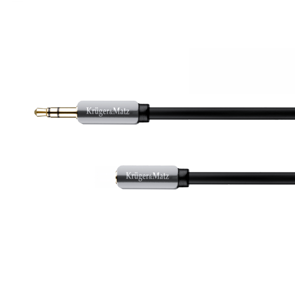 Kabel wtyk   - gniazdo proste  jack 3.5  stereo 1.0m Kruger&amp;Matz