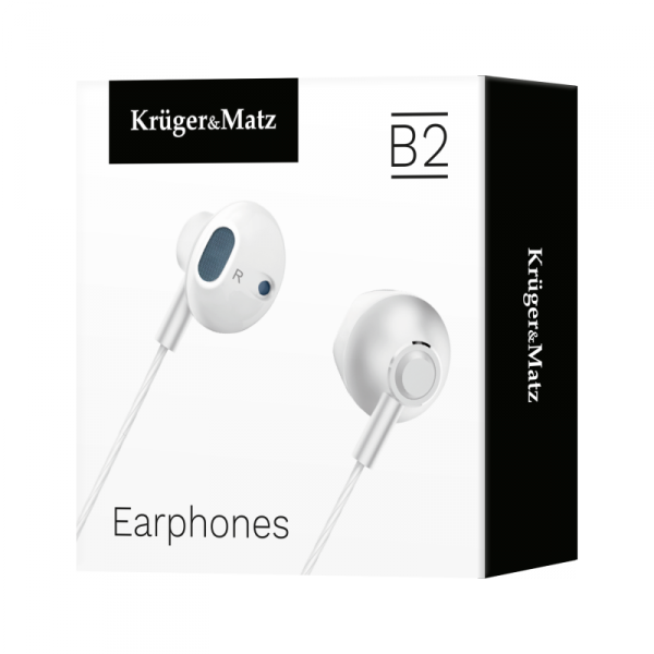 Słuchawki douszne z mikrofonem Kruger&amp;Matz B2 białe