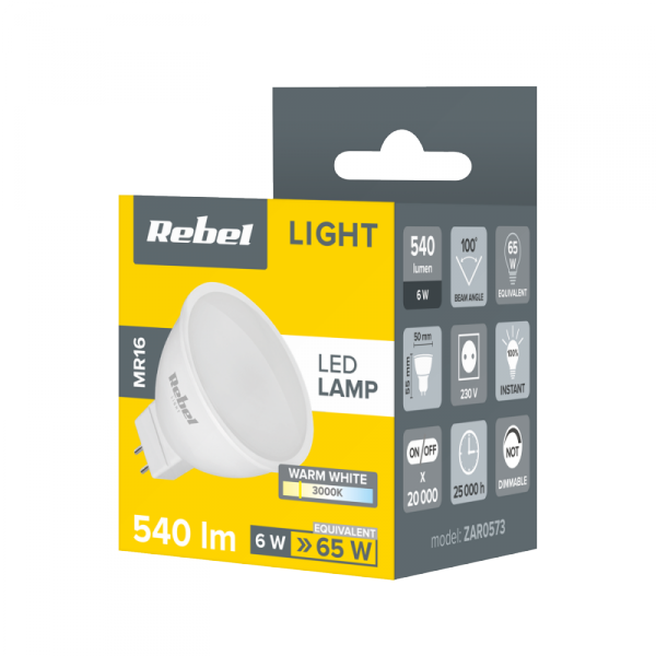 Lampa Led Rebel 6W, MR16, 3000K, 230V