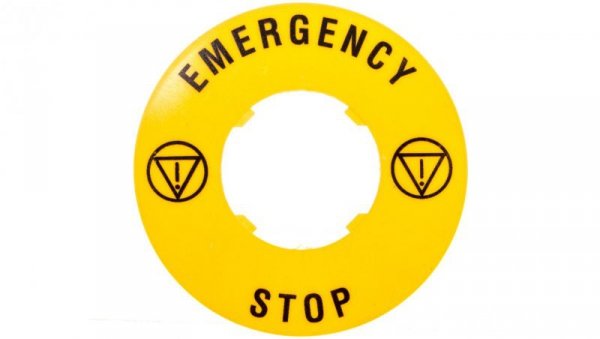 Szyld opisowy fi 60mm EMERGENCY/STOP LPXAU115