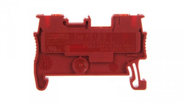Złączka szynowa przelotowa 2-przewodowa 0,14-1,5mm2 czerwona Ex PT 1,5/S RD 3208127