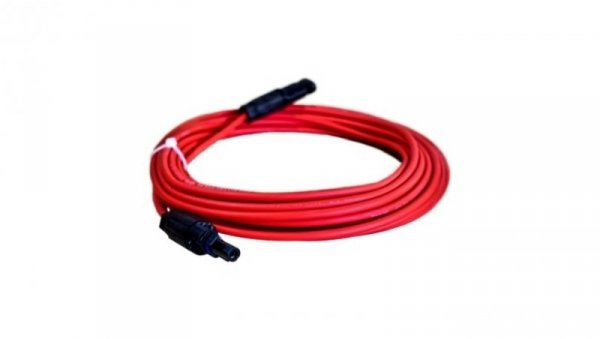 Przedłużacz solarny kabel 6mm2 z wtykami MC4 czarny/czerwony 1 - 50m, Kolor: Czerwony, Długość: 2m