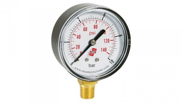 Manometr standardowy z przyłączem dolnym, śr. 63mm, 0-10bar, G1/4, M63R.PL010G14