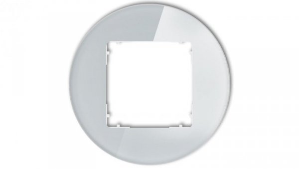 ICON Ramka uniwersalna pojedyncza okrągła - efekt szkła (ramka: szara spód: biały) 15-0-IRSO-1