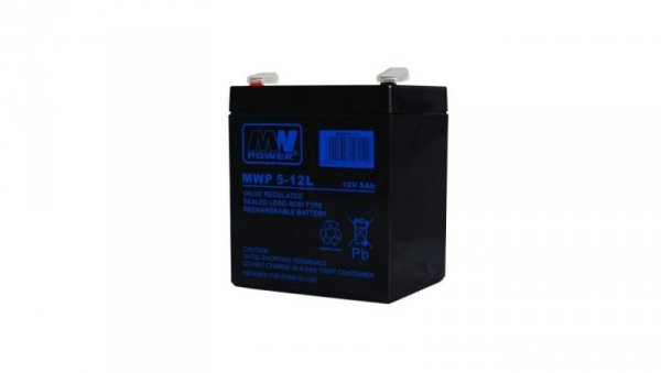 MWP 5-12L akumulator AGM 12-15 lat 12V/5Ah MW Power