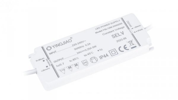 Zasilacz stałonapięciowy LED Yingjiao YSL12M 24V 0,25A 6W