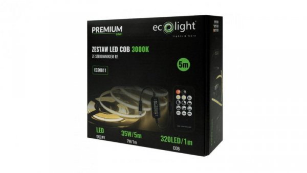 ZESTAW LED 320 COB 24V IP20 3000K /5m/