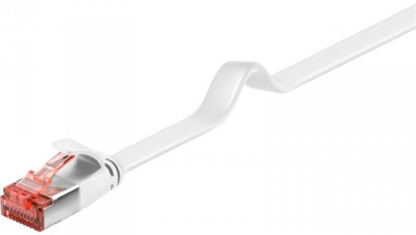 CAT 6 kabel krosowy płaski,U/FTP, biały - Długość kabla 1.5 m