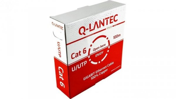 Kabel teleinformatyczny UTP kat.6 PVC Eca szary Q-LANTEC /100m/