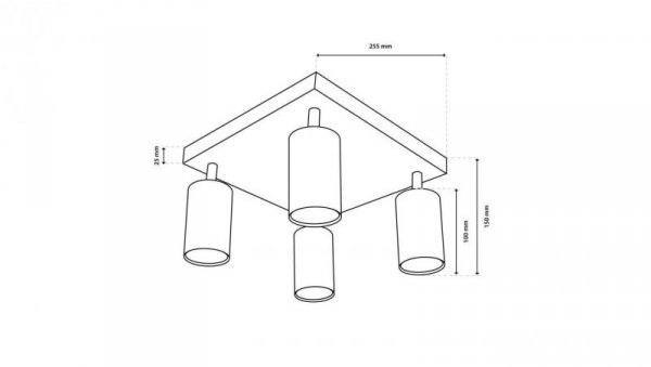 Lampa Sufitowa Plafon SPOT TUBA Reflektor Oprawa Halogenowa 4x GU10 TABULA LUMILED