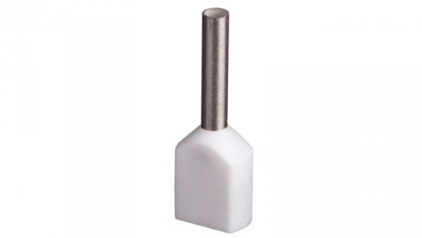 Końcówka tulejkowa izolowana TID 2x0,5mm2/8mm biała cynowana TID2x0,5L8x500 /500szt./