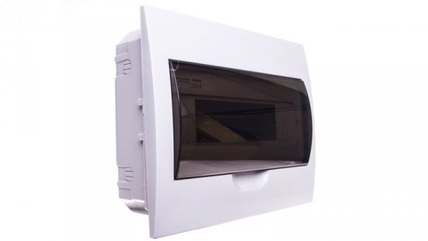 Rozdzielnica modułowa tworzywo 1x12 podtynkowa IP40 IK06 N+PE II klasa drzwi transparentne szare DB112F 1X12P/FMD biały 3843