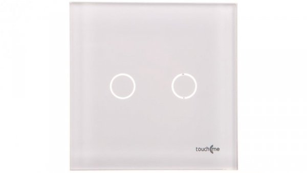 TouchMe Duży panel szklany, łącznik podwójny, biały TM702W