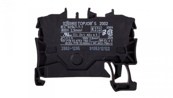 Złączka szynowa 2-przewodowa 2,5mm2 czarna 2002-1205 TOPJOBS