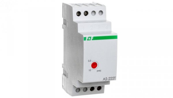 Automat schodowy z funkcją sygnalizacji wyłączenia oświetlenia i przeciwblokadą 10A 1Z 0,5-10min AS-222T