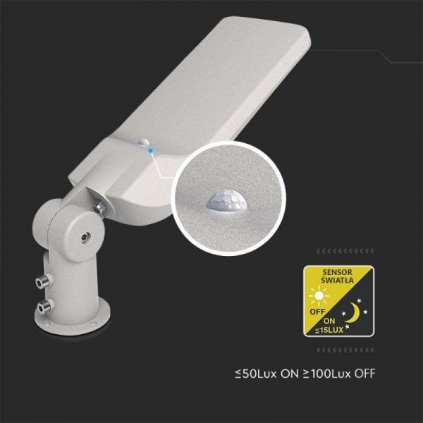 Oprawa Uliczna LED V-TAC SAMSUNG CHIP z regulacją i czujnikiem światła 100W 120Lm/W VT-139 6500K 11000lm 5 Lat Gwarancji