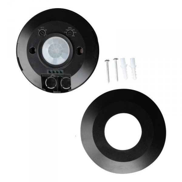 Czujnik Ruchu 360st V-TAC Natynkowy Sufitowy SLIM 25mm Czarny VT-8027