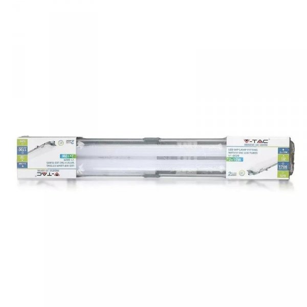 Oprawa Hermetyczna LED V-TAC PC/PC 2x150cm (2 x 22W) (Tuby LED w zestawie) VT-15022 6400K 4000lm