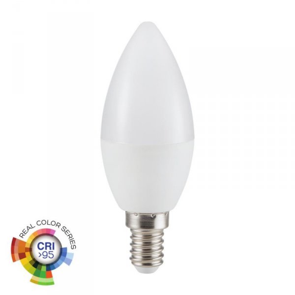 Żarówka LED V-TAC 5.5W E14 C37 Świeczka CRI95+ VT-2226 4000K 470lm