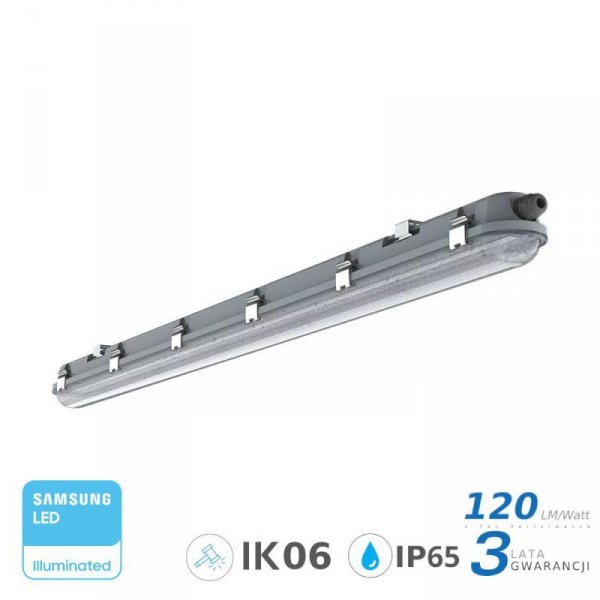 Oprawa Hermetyczna LED V-TAC SAMSUNG CHIP M-SERIES 36W 120cm 120Lm/W CL SS Clip VT-120136-T 4000K 4320lm 3 Lata Gwarancji