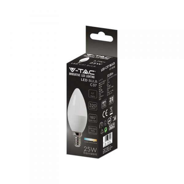 Żarówka LED V-TAC 3,7W E14 Świeczka VT-1818-N 6500K 320lm