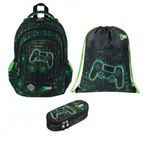 ZESTAW PLECAK 3 KOMOROWY PIÓRNIK WOREK NA OBUWIE NEON PAD