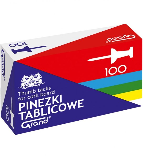 Pinezki do tablic Grand mix kolorów 100 sztuk