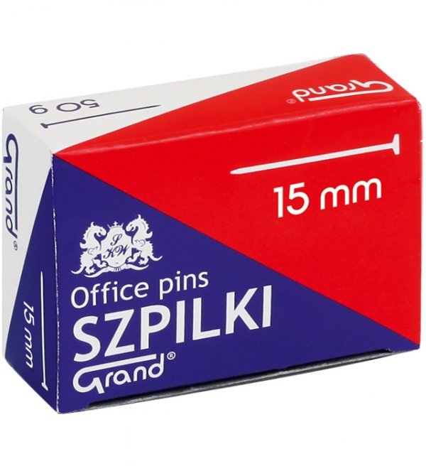 SZPILKI GRAND 15 MM BIUROWE KRÓTKIE 50G 8221