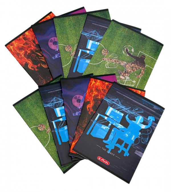 ZESTAW 10 x Zeszyt A5 16 kartek w kratkę z marginesem 70g/m2 Hero HERLITZ 4069