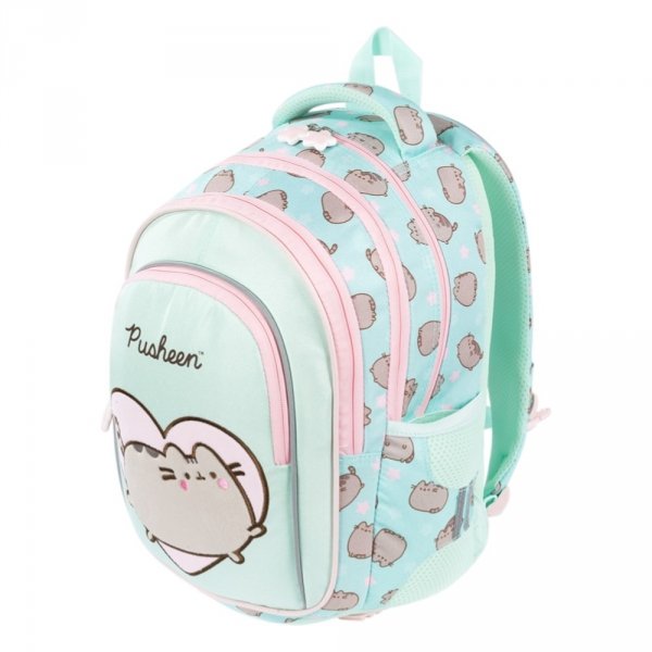 ZESTAW PLECAK 3 KOMOROWY PIÓRNIK WOREK NA OBUWIE PUSHEEN MINT