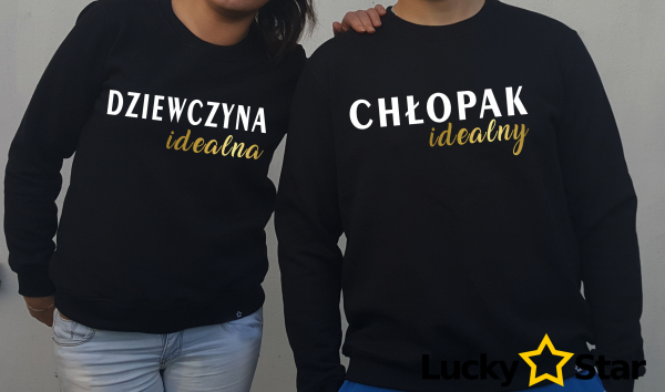 Bluzy dla par Chłopak idealny Dziewczyna idealna