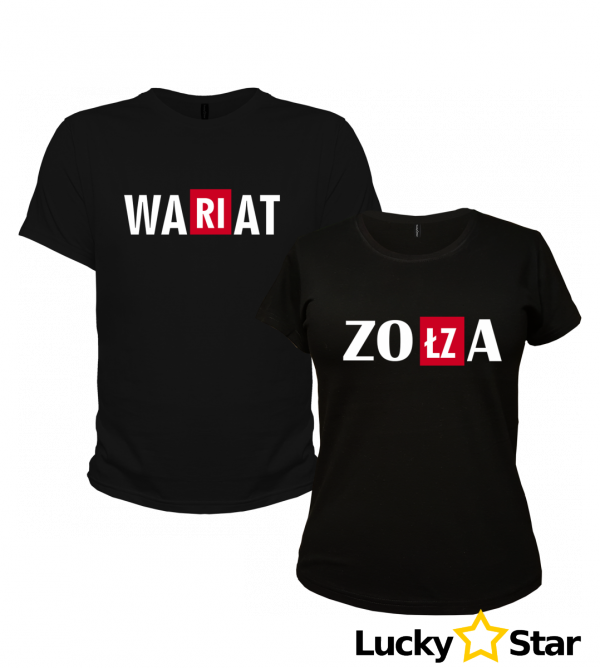 Koszulki dla par Wariat &amp; Zołza ( twój napis)