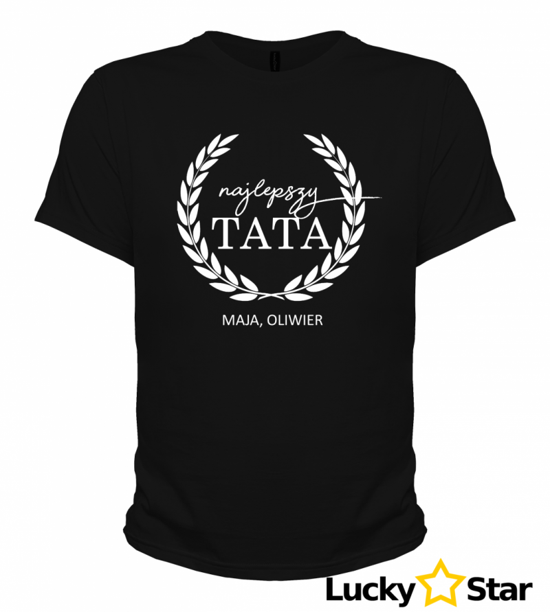 Koszulka Męska Najleszy TATA + wybrane imiona dzieci