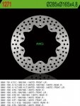 NG1271 TARCZA HAMULCOWA BMW K 75C/RT/S '94-'96, K 100 '84-'93, K1100 '92-'00 (285X165X4,8) (10X5,5MM) 