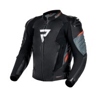 Kurtka motocyklowa skórzana Rebelhorn Veloce Black Grey Fluo Red