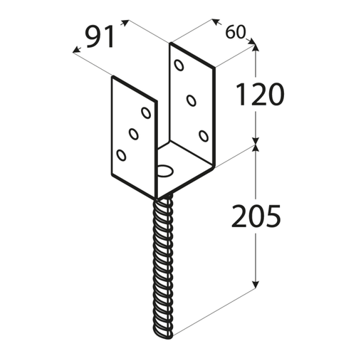 PODSTAWA SŁUPA U  90 X 140 X 4