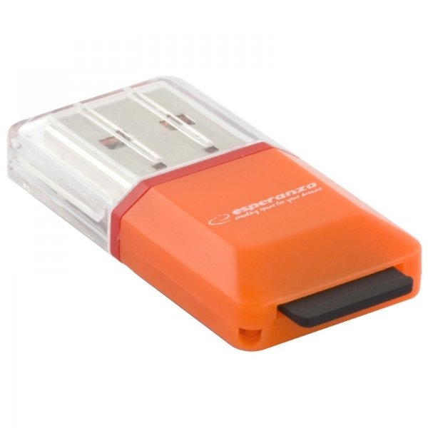 CZYTNIK KART MICRO SD USB POMARAŃCZOWY EA134O