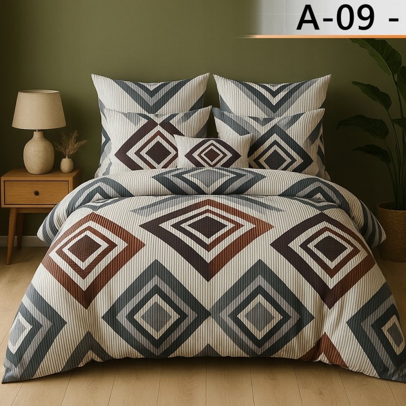 POŚCIEL 160x200 BAWEŁNA KOMPLET POŚCIELI + 2 POSZEWKI + PRZEŚCIERADŁO A-09